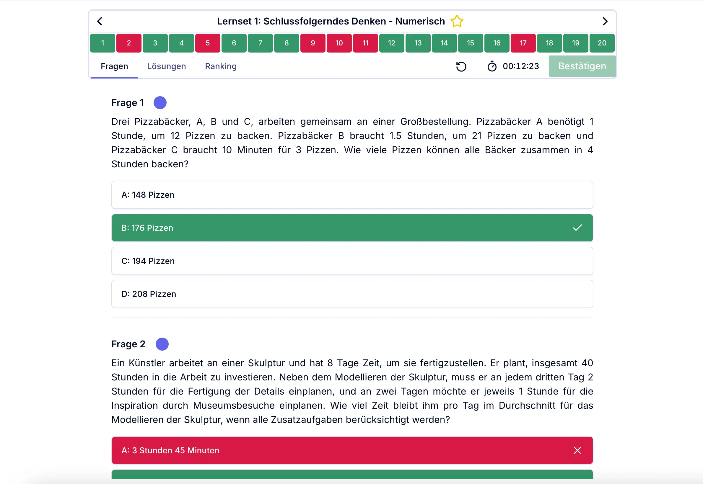 BaPsy Übungsplattform Light - Fragen